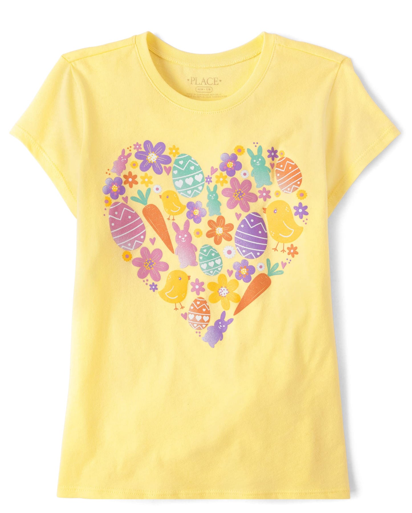 The Childrens Place Girls All Holidays Short Sleeve Graphic T-Shirts Easter Heart X-Small