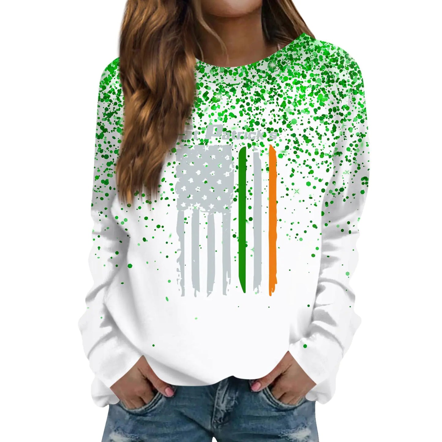 Womens St Patricks Day Sweatshirt Spring Raglan Long Sleeve St Patricks Day Shirts Party Floral Print Womens St Patricks Day Tops Crewneck St PatrickS Day Sweatshirt Mint Green M