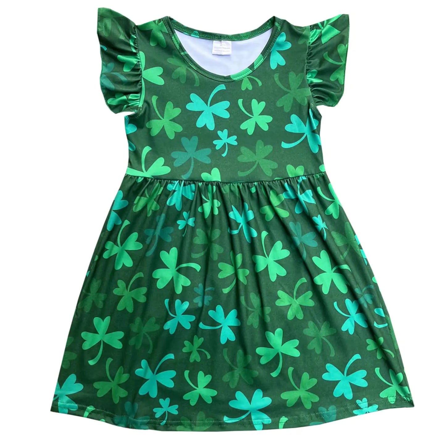 JONGOS Girls St Patricks Day Dress - Green Shamrock Dress for Toddler and Little Girls 6-7Y